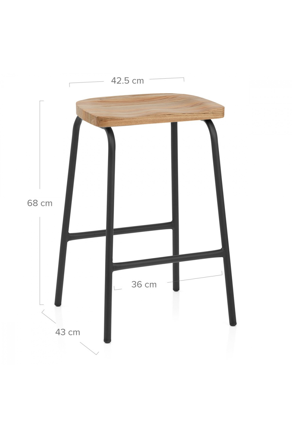 Sgabello da bar 65 cm in vimini e legno Kepler