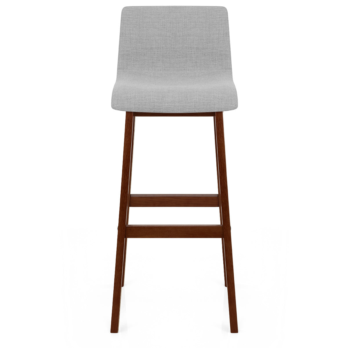 Sgabello Tessuto Legno - Drift Noce e Grigio Chiaro