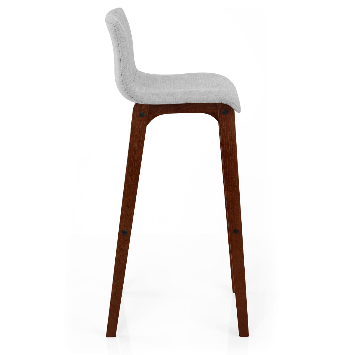 Sgabello Tessuto Legno - Drift Noce e Grigio Chiaro