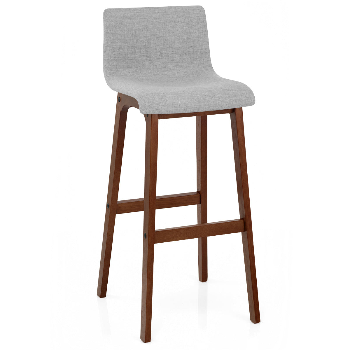 Sgabello Tessuto Legno - Drift Noce e Grigio Chiaro