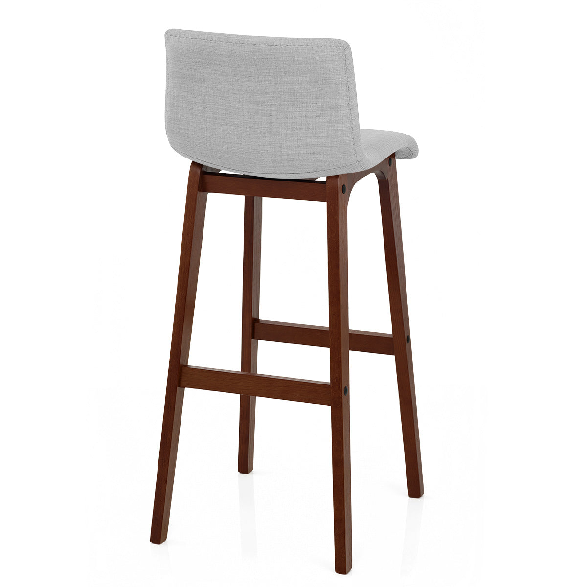 Sgabello Tessuto Legno - Drift Noce e Grigio Chiaro