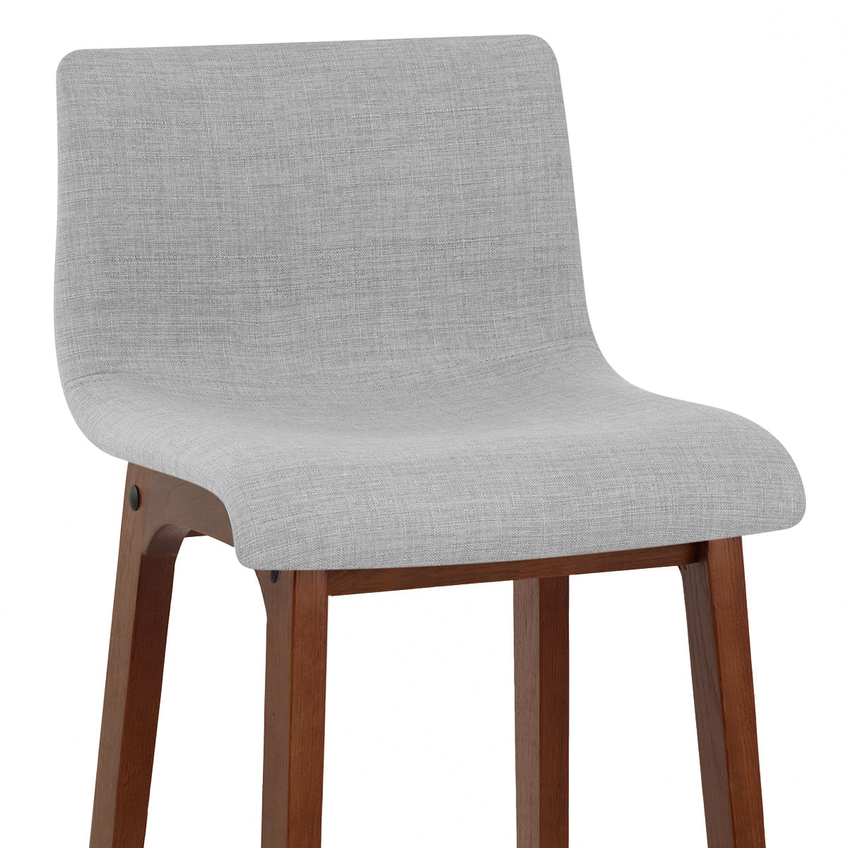 Sgabello Tessuto Legno - Drift Noce e Grigio Chiaro