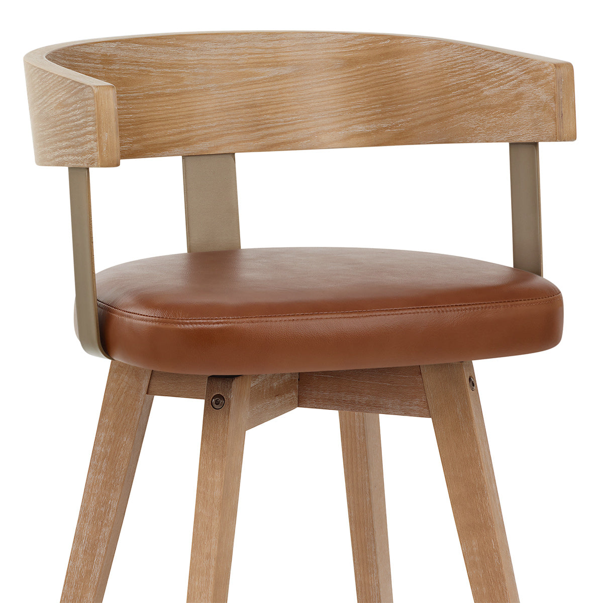 Sgabello Vera Pelle Quercia - Roman Marrone