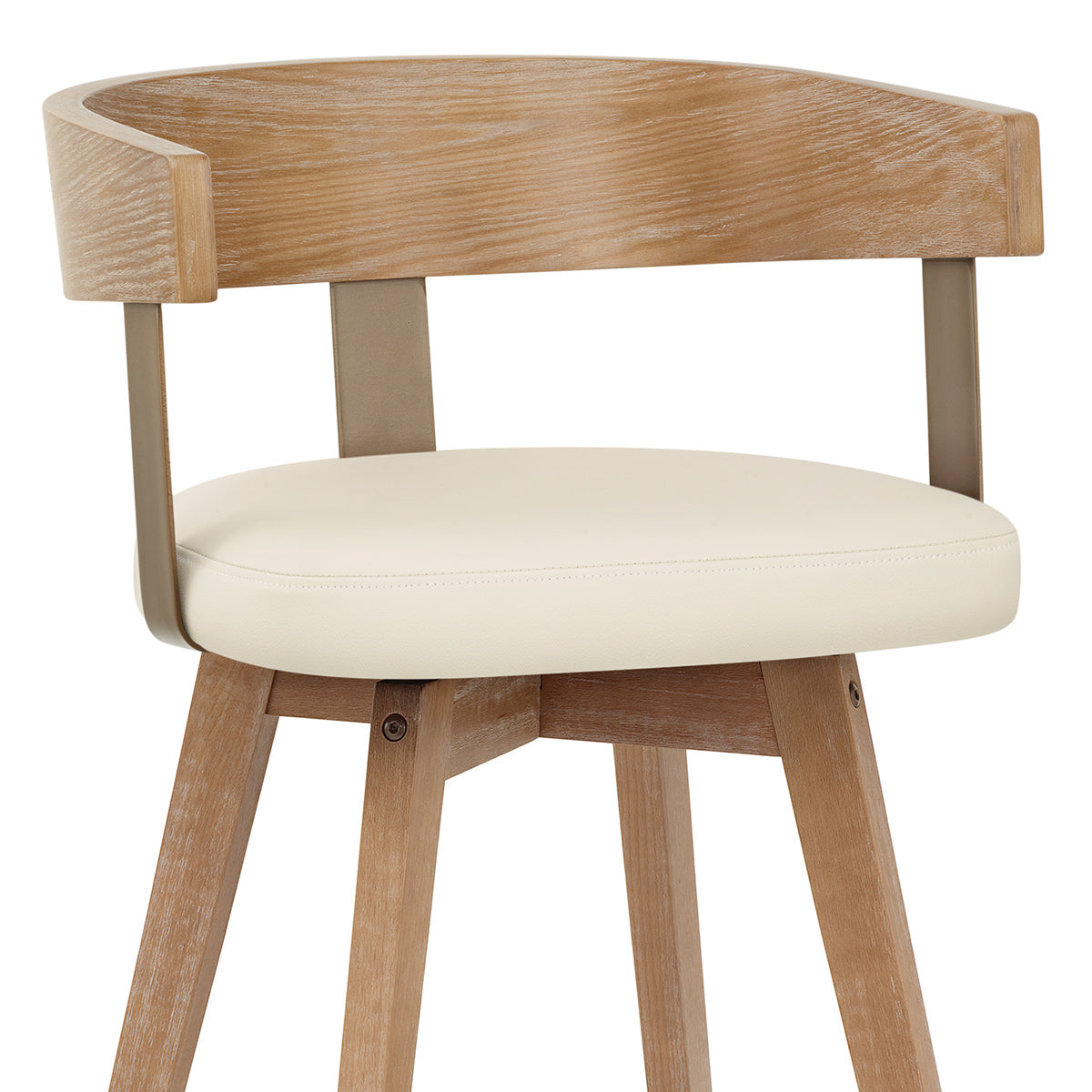 Sgabello Vera Pelle Quercia - Roman Crema