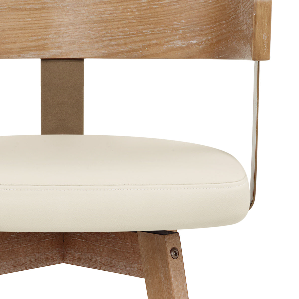 Sgabello Vera Pelle Quercia - Roman Crema