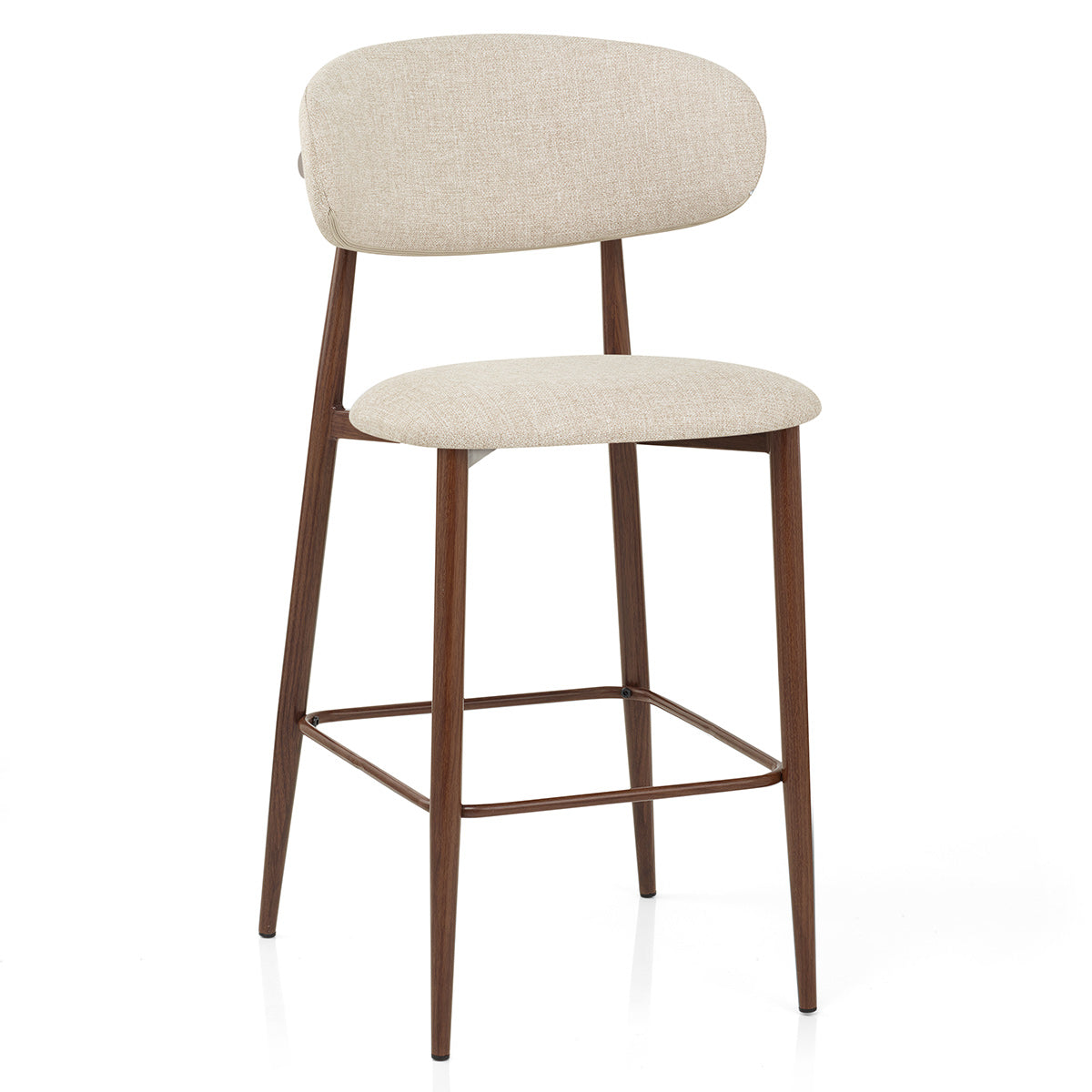 Sgabello Tessuto Noce - Harrow Crema