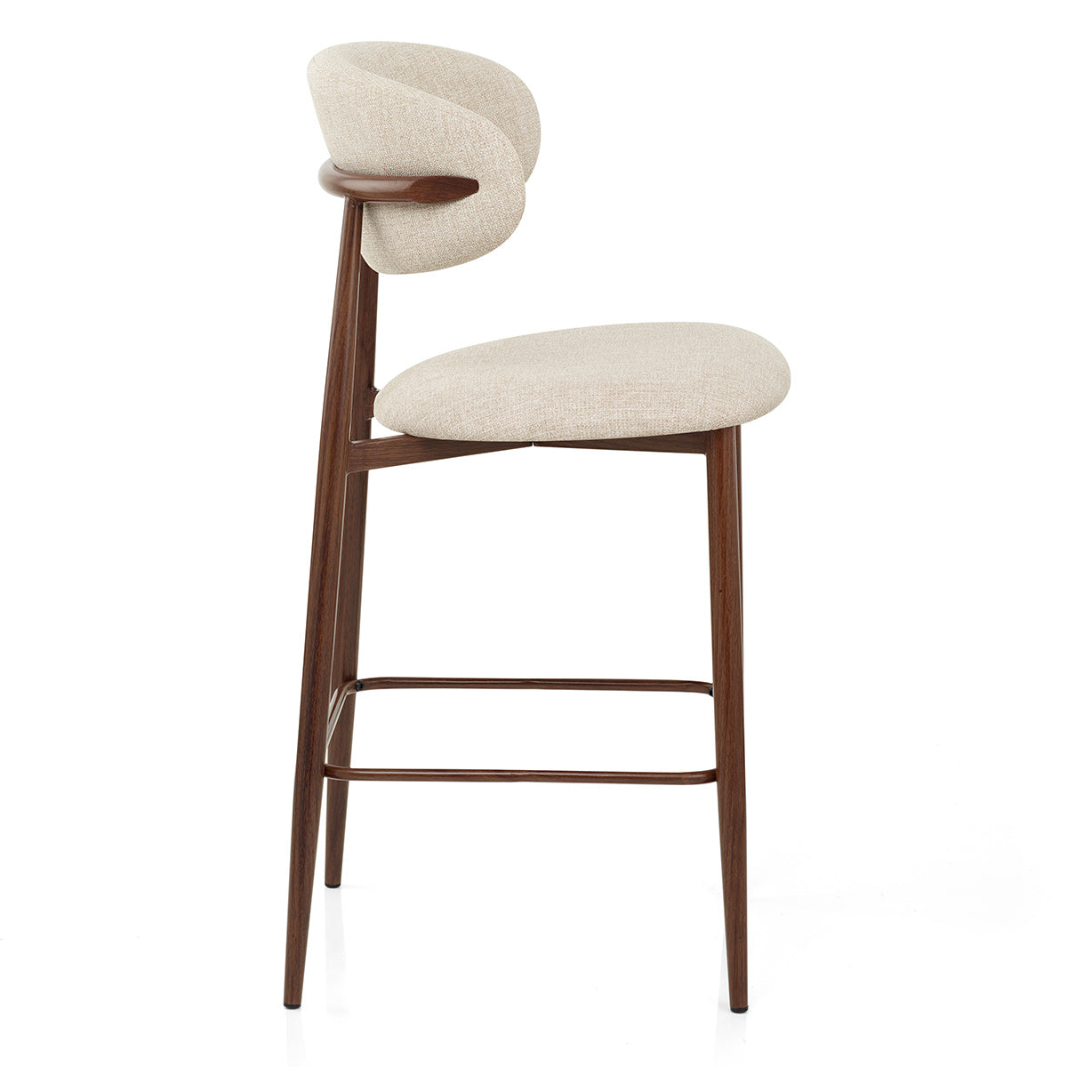 Sgabello Tessuto Noce - Harrow Crema
