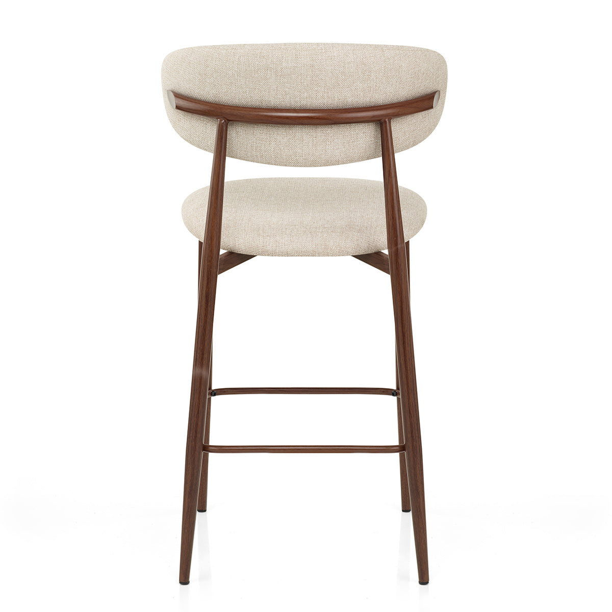 Sgabello Tessuto Noce - Harrow Crema