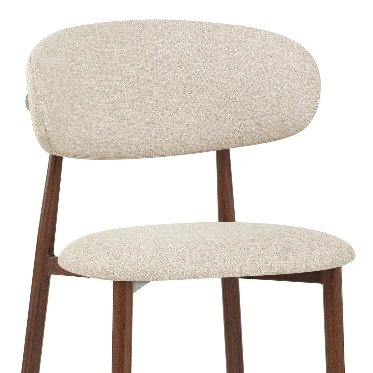 Sgabello Tessuto Noce - Harrow Crema