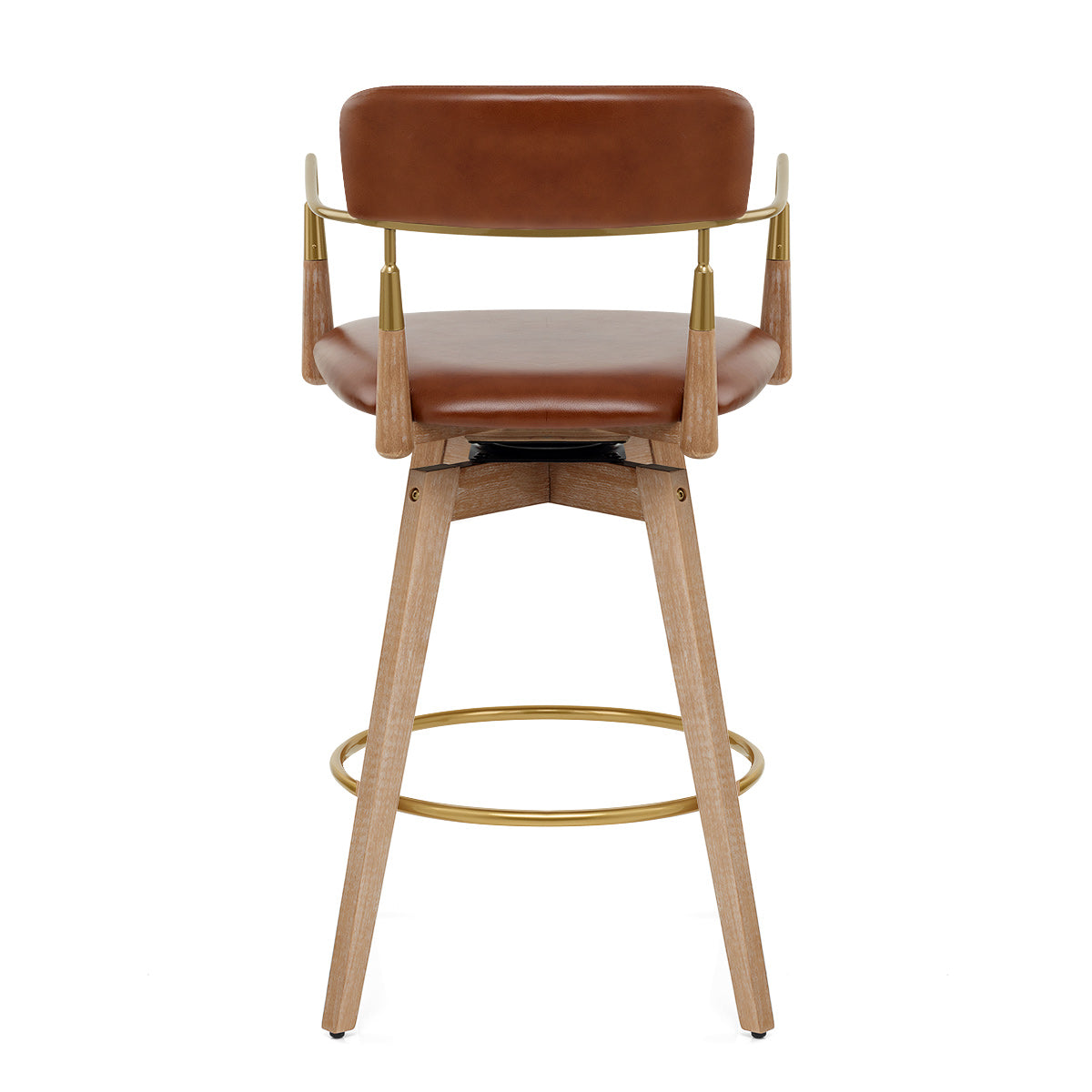 Sgabello Vera Pelle Legno - Reed Cuoio
