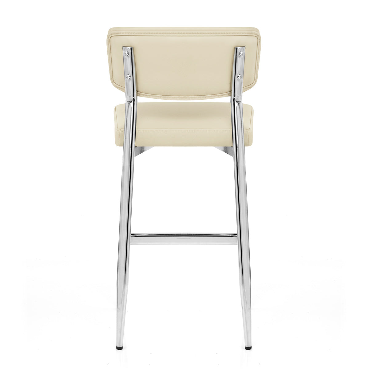 Sgabello Vera Pelle Cromato - Parker Crema