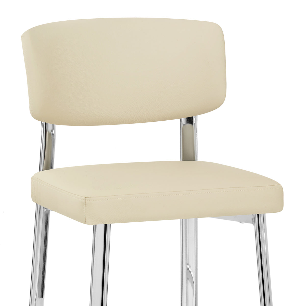 Sgabello Vera Pelle Cromato - Parker Crema