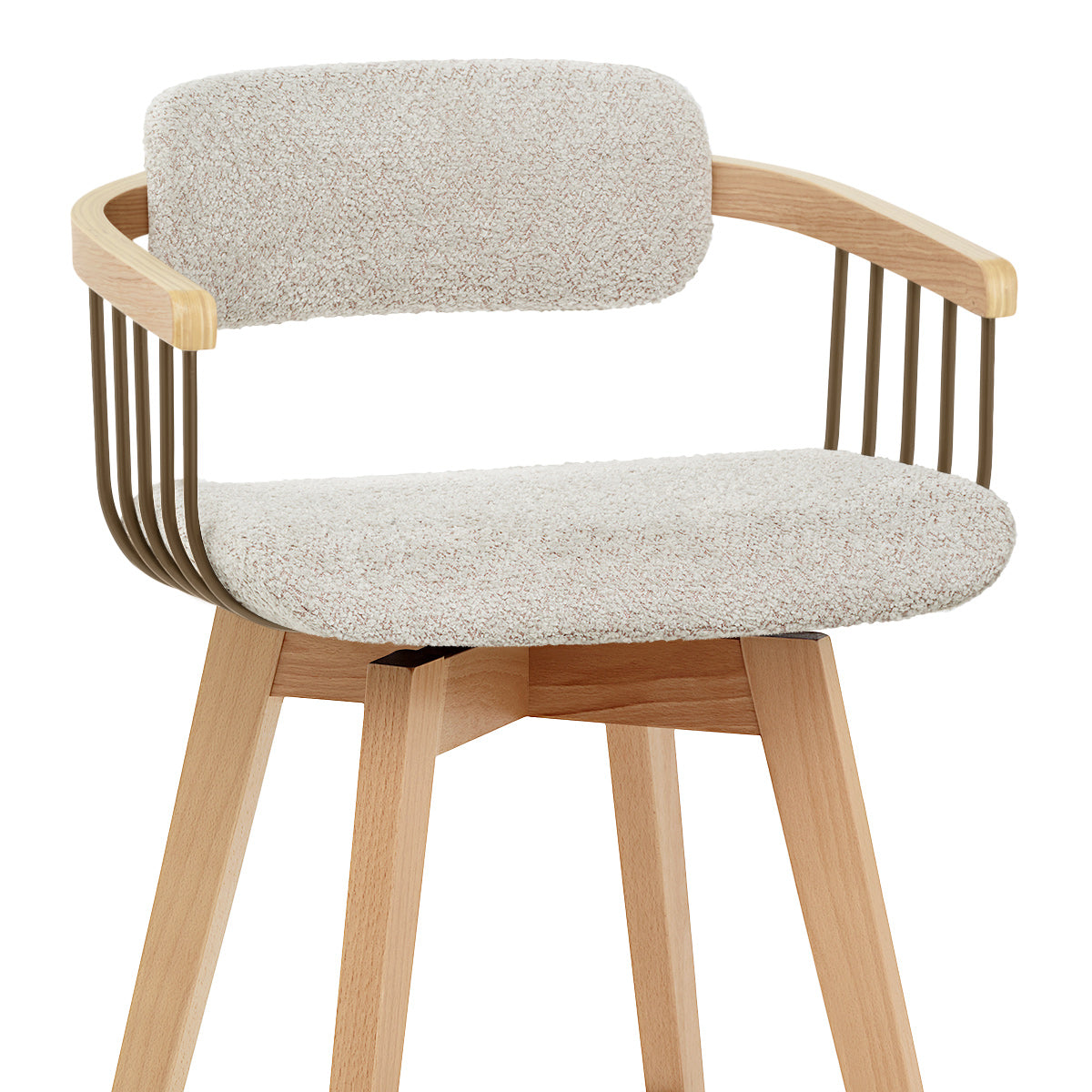 Sgabello Bouclé Quercia - Electra Crema