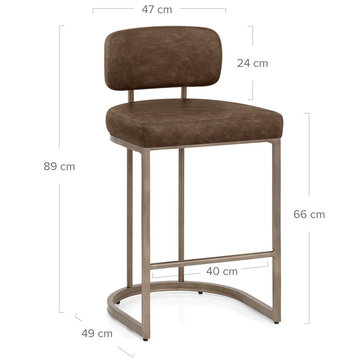 Sgabello Ecopelle - Verve Marrone