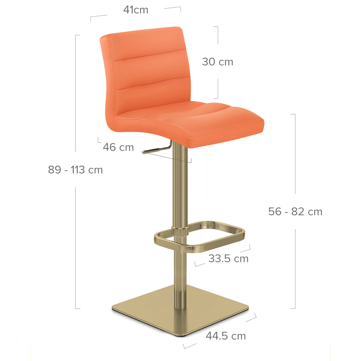 Sgabello Ecopelle Oro - Lush Arancione