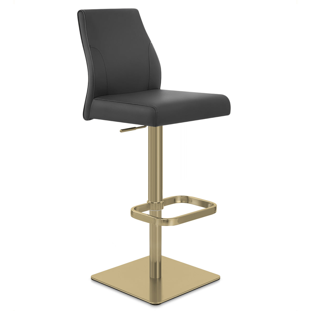 Sgabello Vera Pelle Oro - Martello Nero