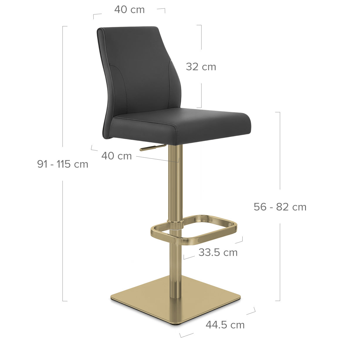 Sgabello Vera Pelle Oro - Martello Nero