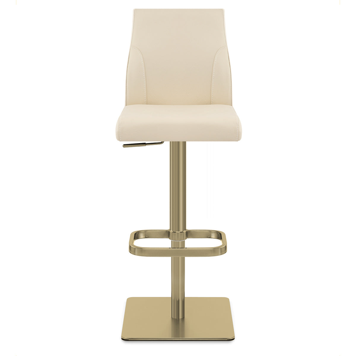 Sgabello Vera Pelle Oro - Martello Crema