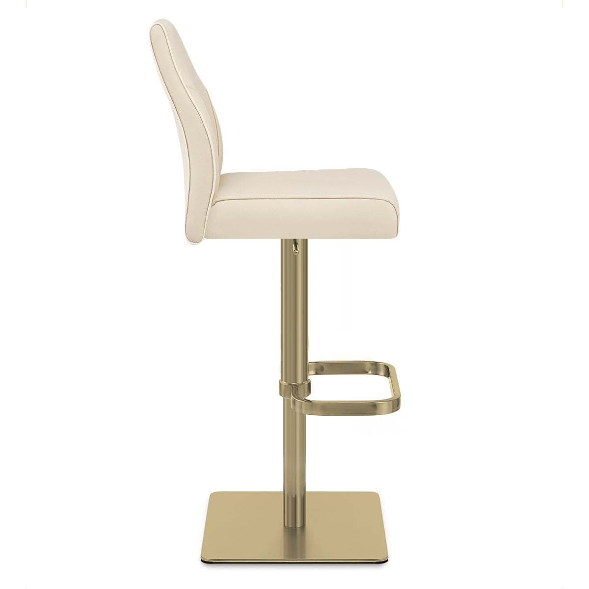 Sgabello Vera Pelle Oro - Martello Crema