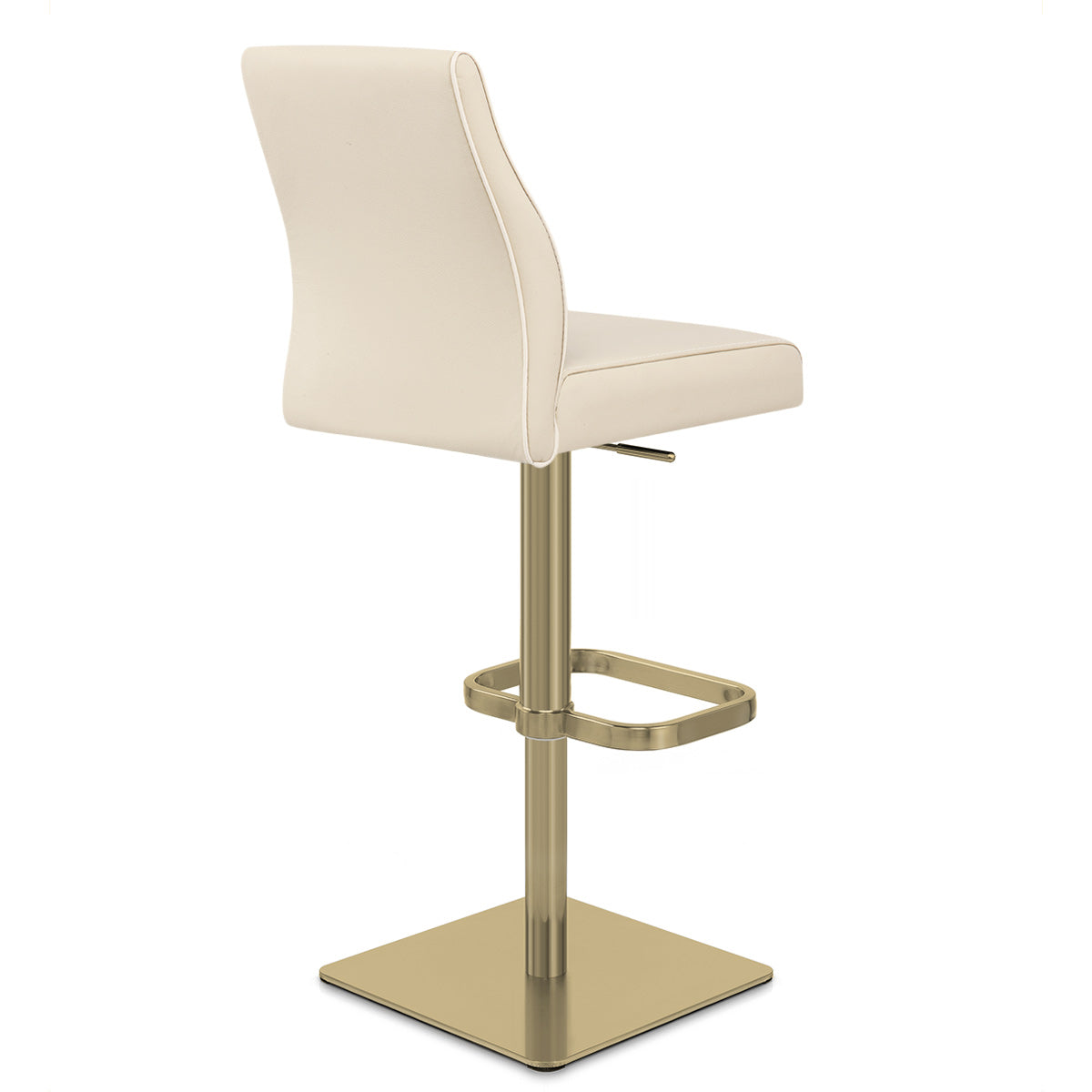 Sgabello Vera Pelle Oro - Martello Crema