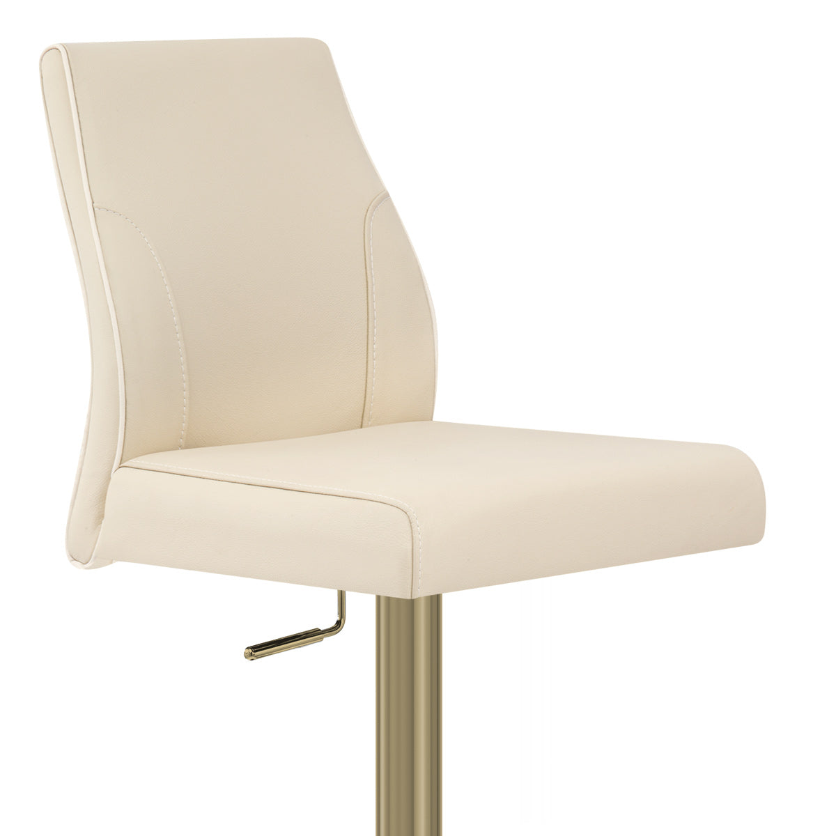 Sgabello Vera Pelle Oro - Martello Crema