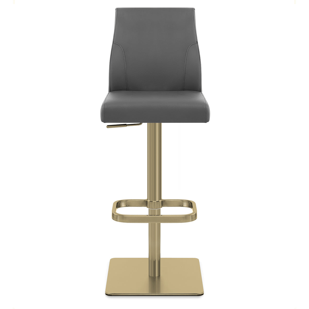 Sgabello Vera Pelle Oro - Martello Grigio