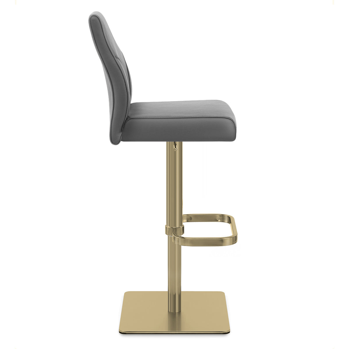Sgabello Vera Pelle Oro - Martello Grigio