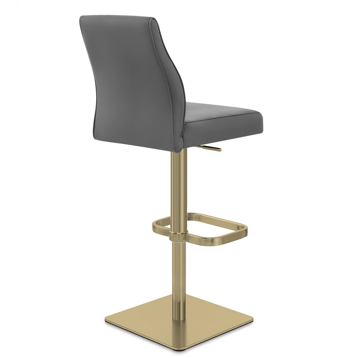 Sgabello Vera Pelle Oro - Martello Grigio