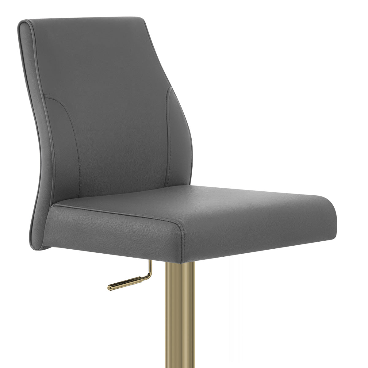 Sgabello Vera Pelle Oro - Martello Grigio