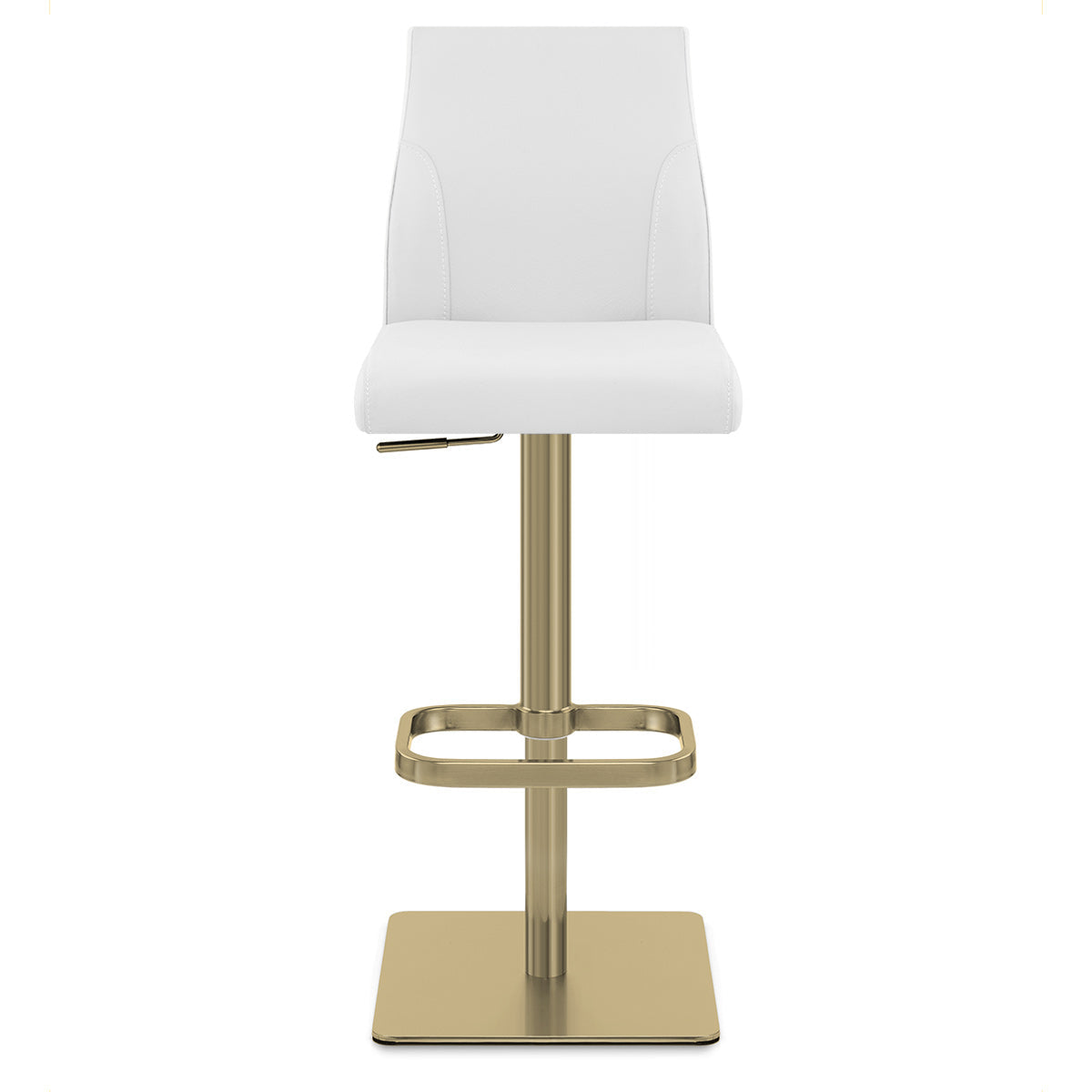 Sgabello Vera Pelle Oro - Martello Bianco