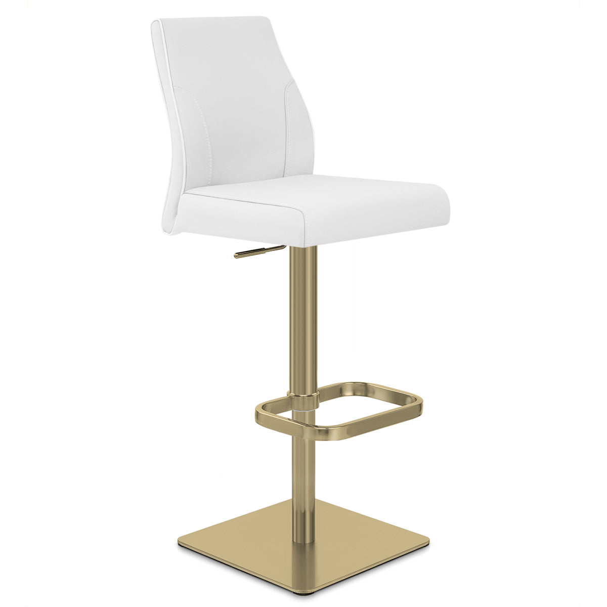Sgabello Vera Pelle Oro - Martello Bianco