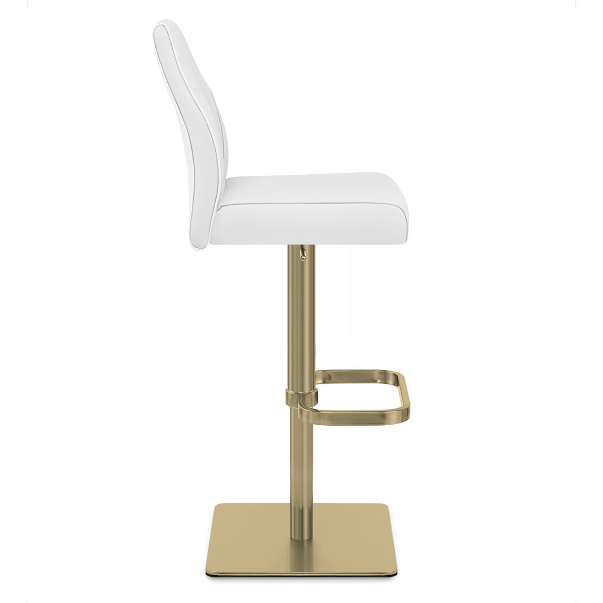 Sgabello Vera Pelle Oro - Martello Bianco
