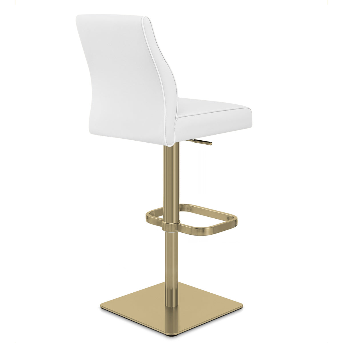 Sgabello Vera Pelle Oro - Martello Bianco