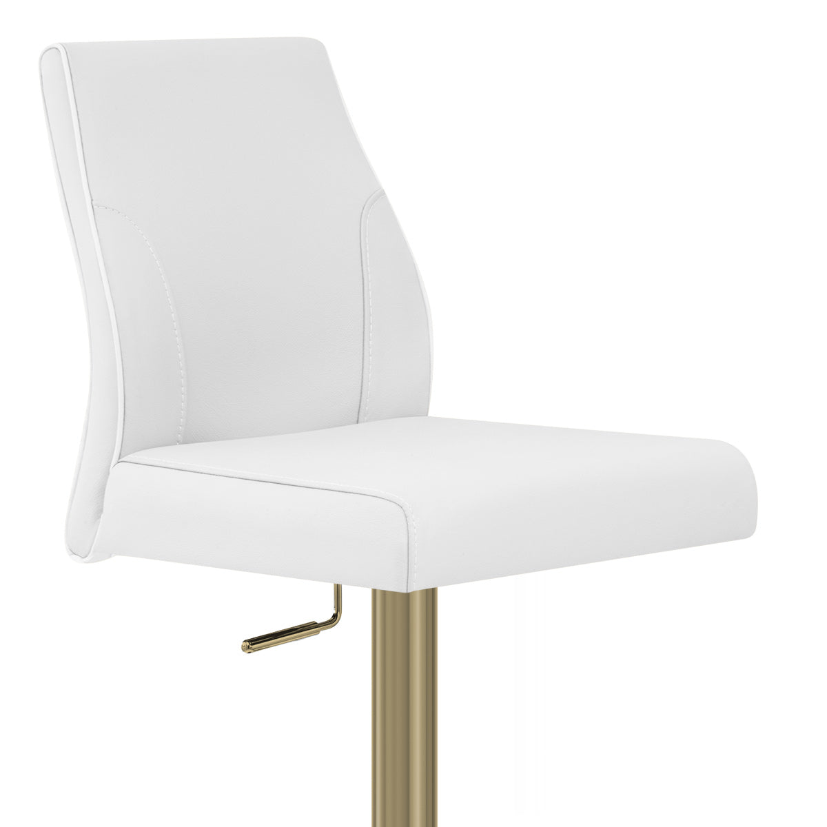 Sgabello Vera Pelle Oro - Martello Bianco