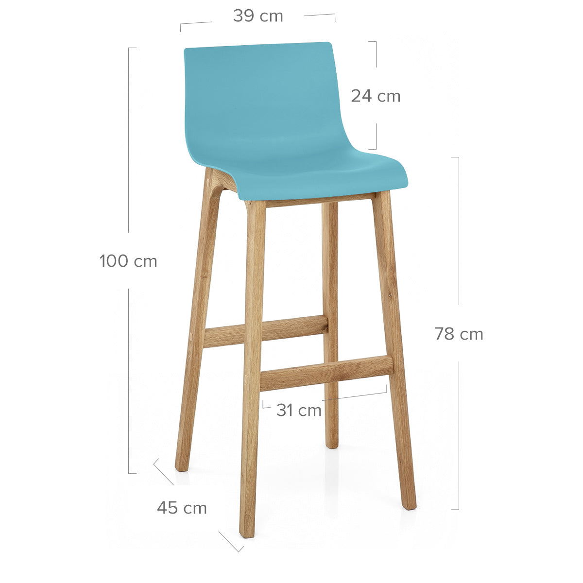 Sgabello Resina Legno - Drift Alto Blu