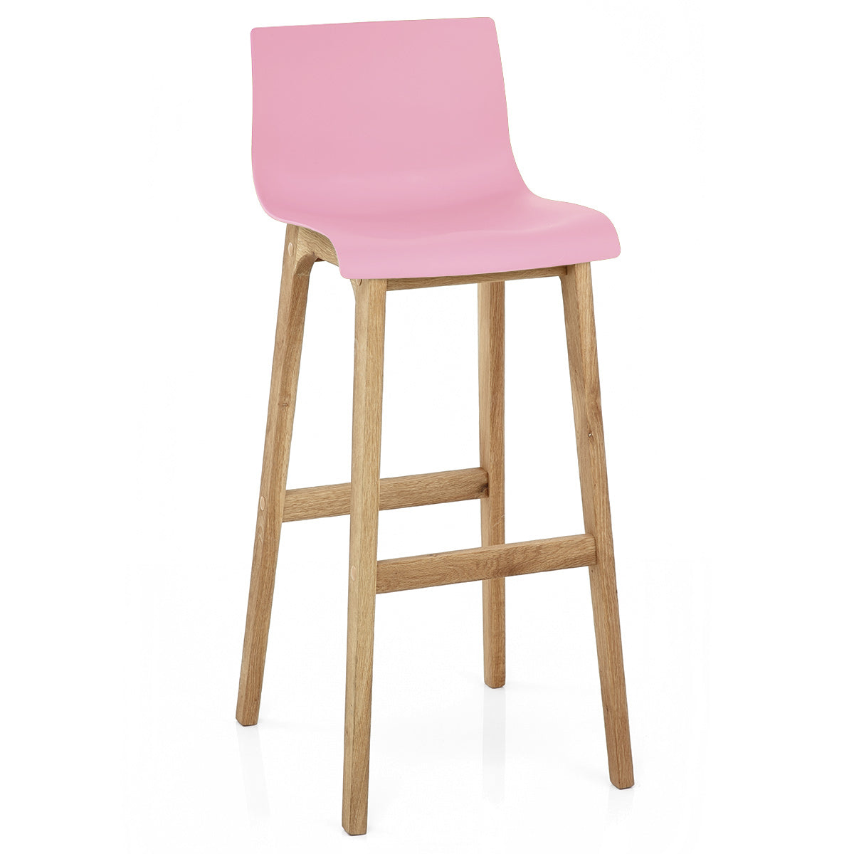 Sgabello Resina Legno - Drift Alto Rosa