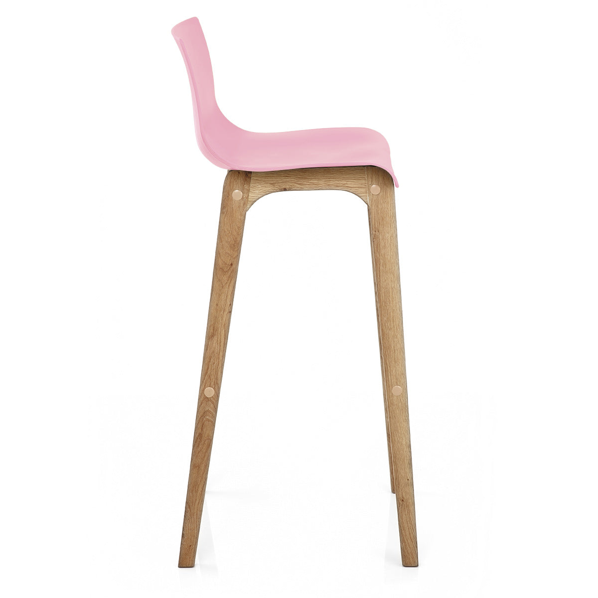 Sgabello Resina Legno - Drift Alto Rosa