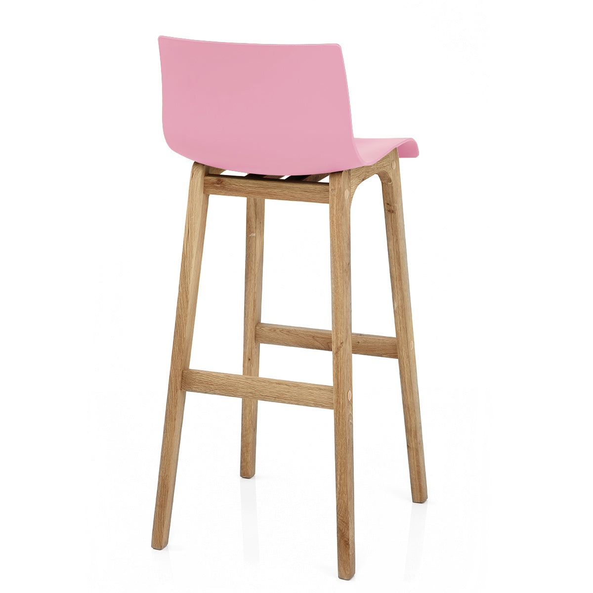 Sgabello Resina Legno - Drift Alto Rosa
