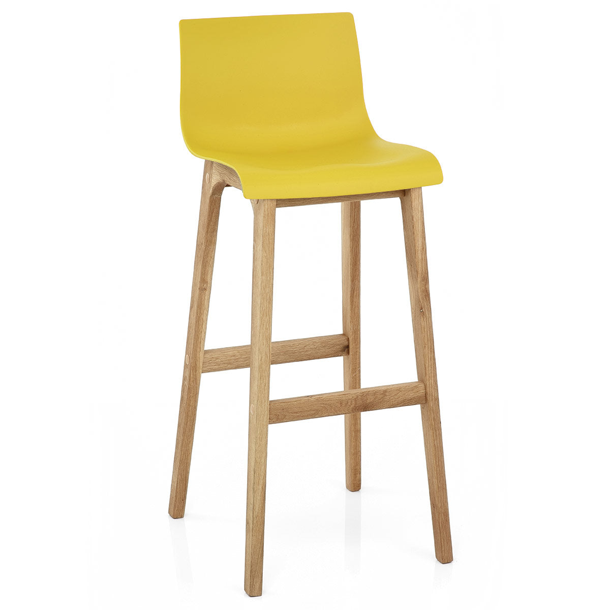 Sgabello Resina Legno - Drift Alto Giallo