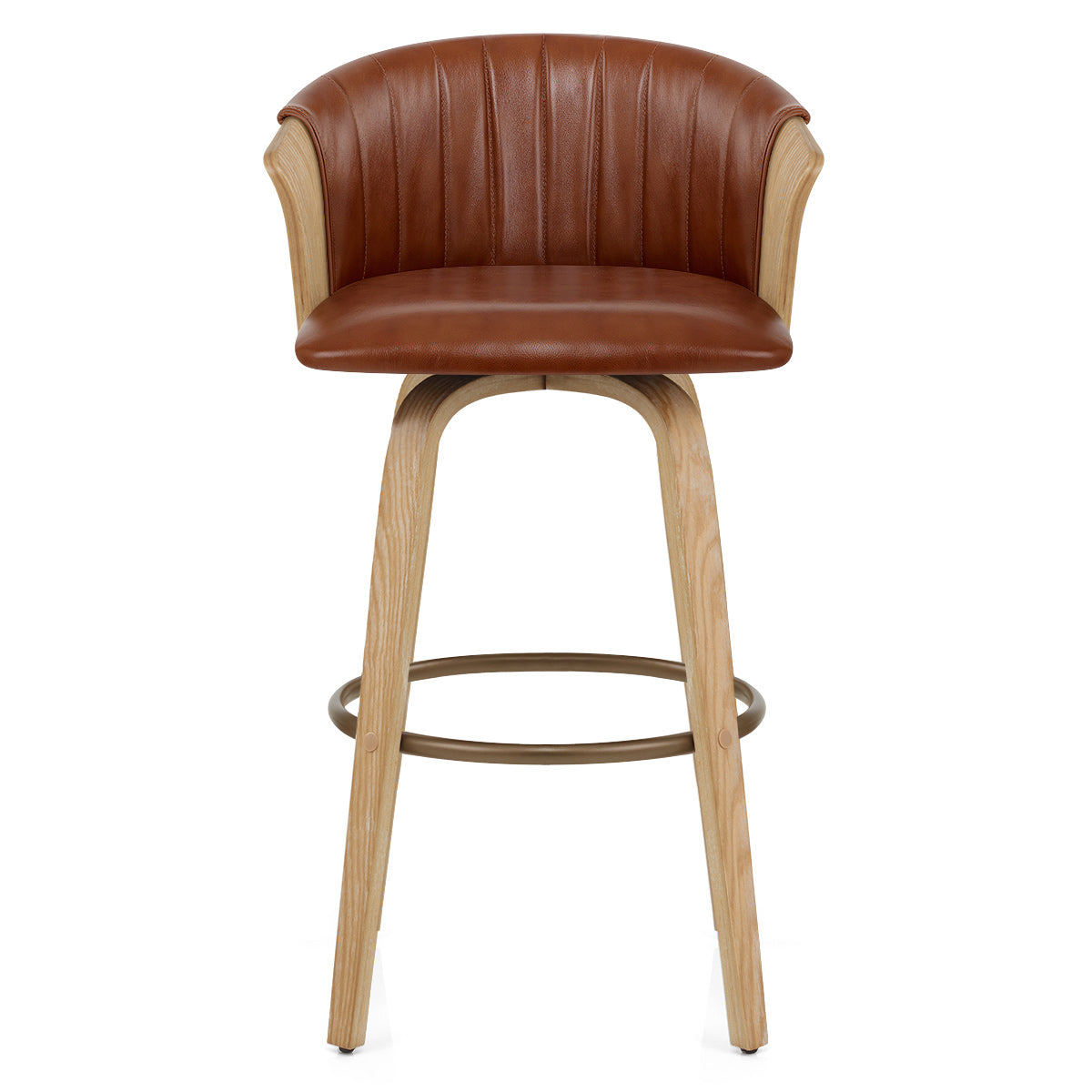 Sgabello Vera Pelle Quercia - Coral Marrone