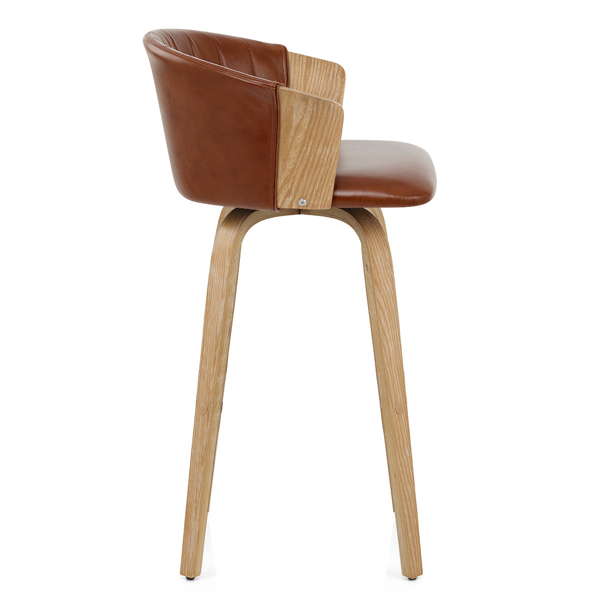 Sgabello Vera Pelle Quercia - Coral Marrone
