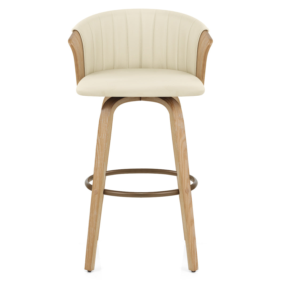 Sgabello Vera Pelle Quercia - Coral Crema