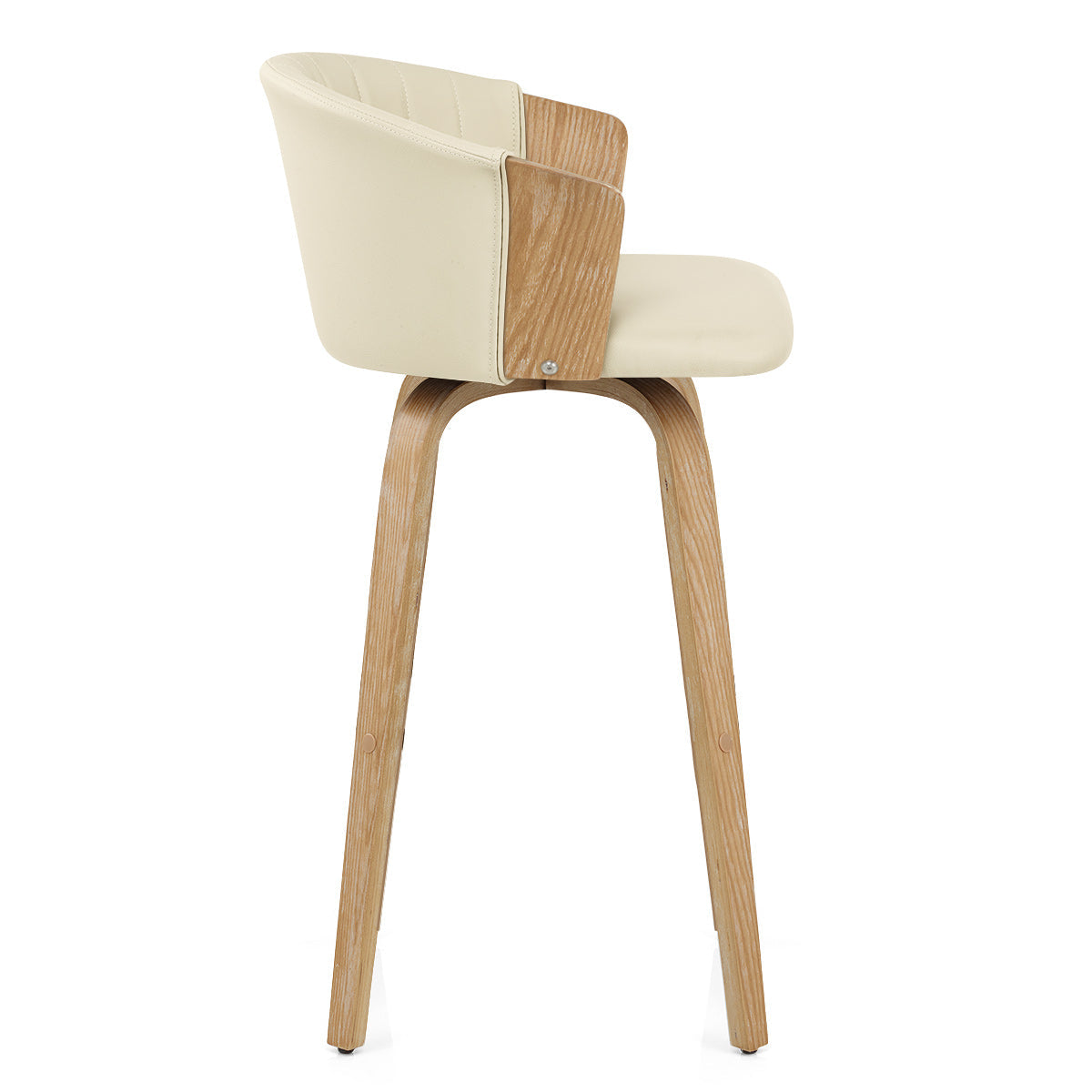 Sgabello Vera Pelle Quercia - Coral Crema