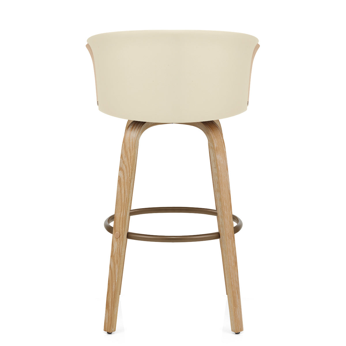 Sgabello Vera Pelle Quercia - Coral Crema