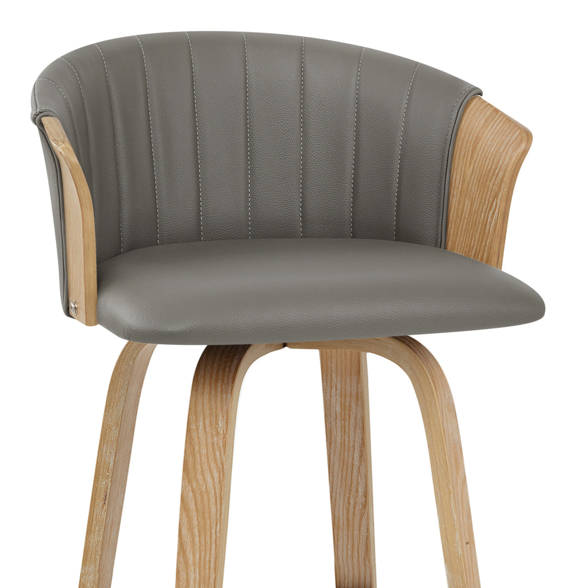 Sgabello Vera Pelle Quercia - Coral Grigio