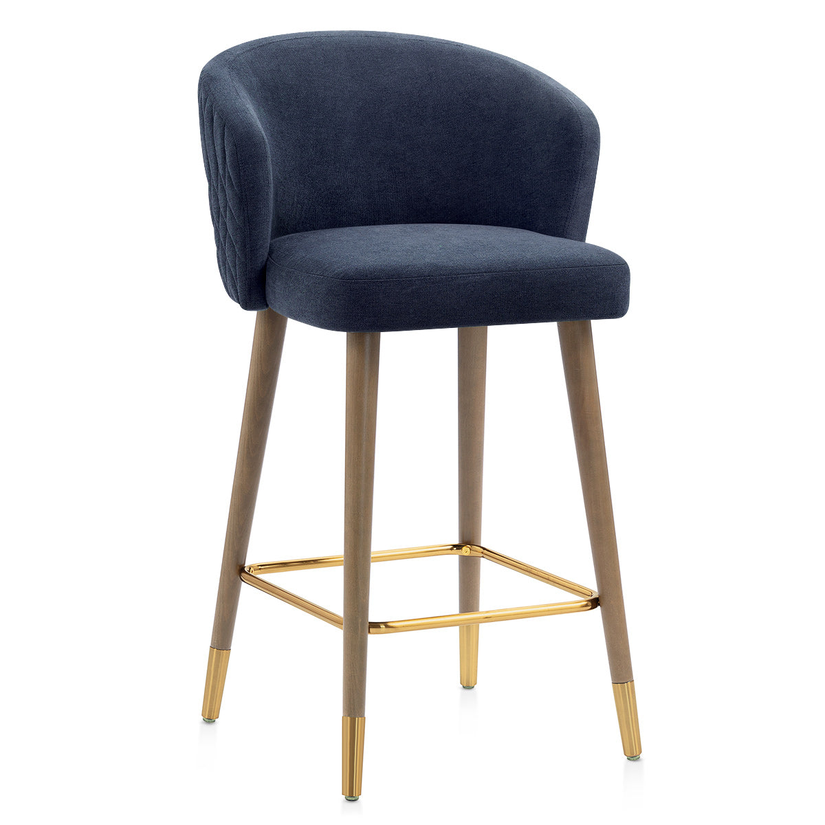Sgabello Tessuto Legno - Boston Blu