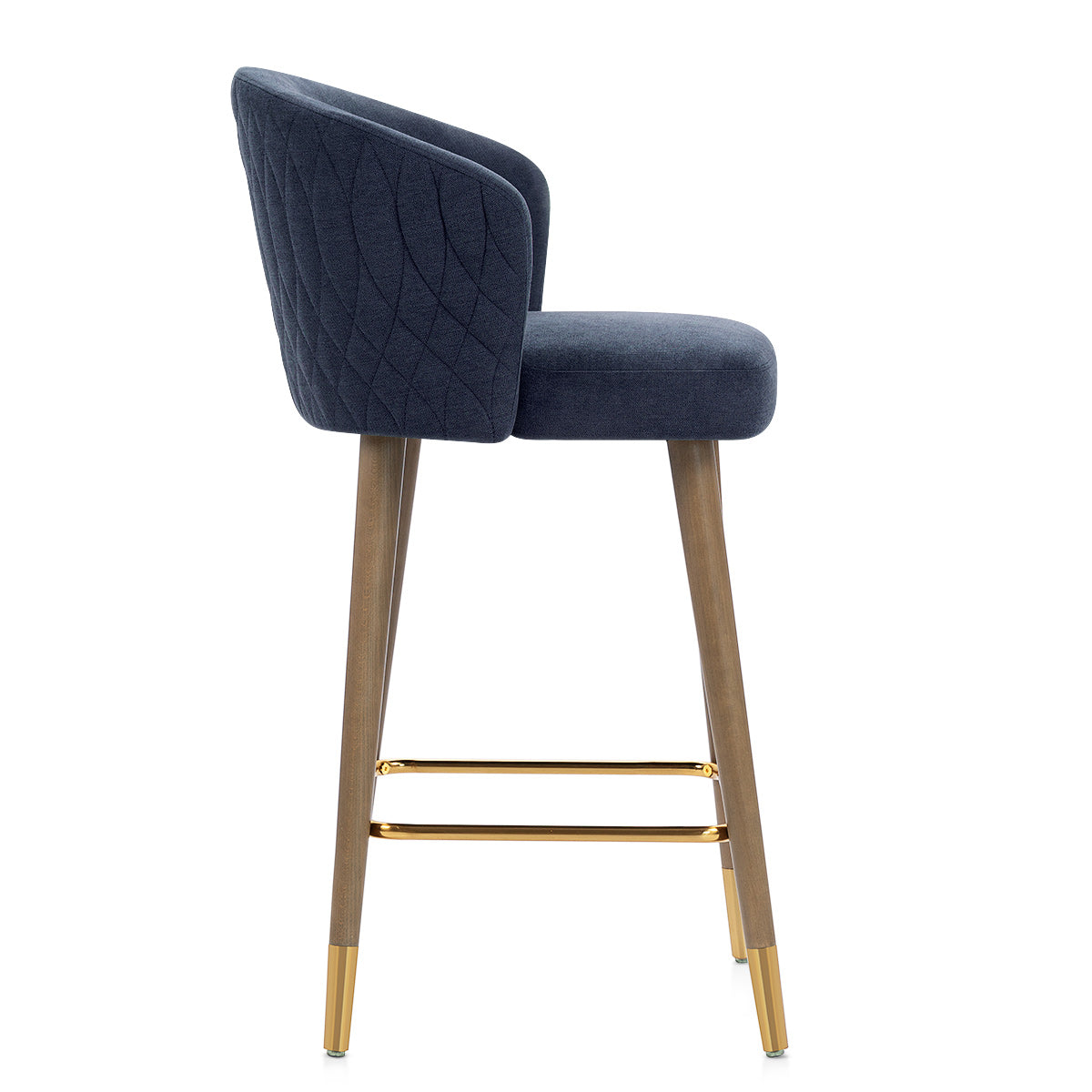 Sgabello Tessuto Legno - Boston Blu