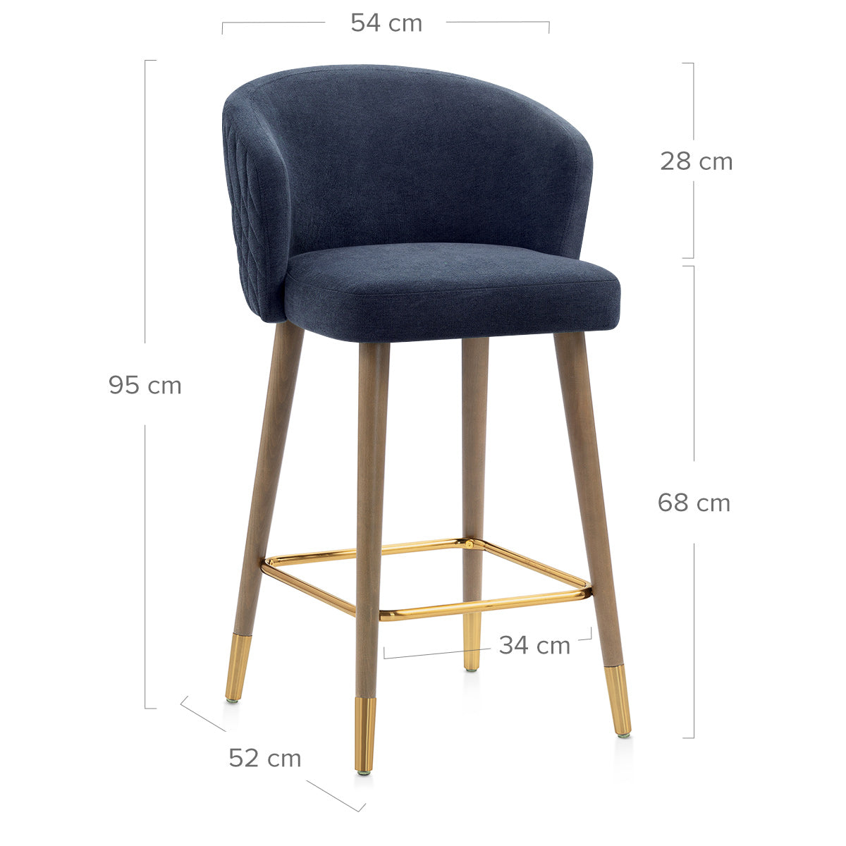 Sgabello Tessuto Legno - Boston Blu
