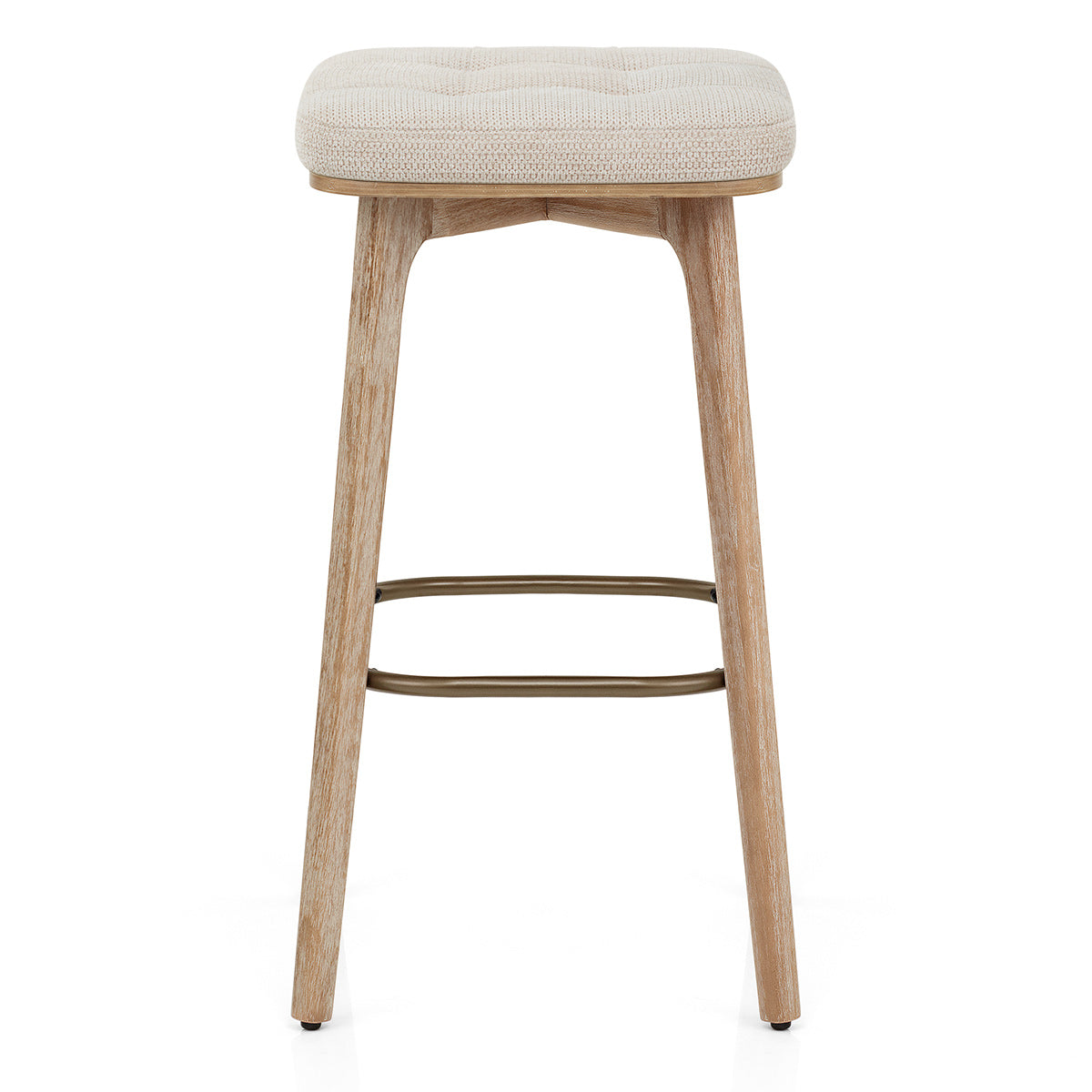 Sgabello Tessuto Legno - Malmo Crema