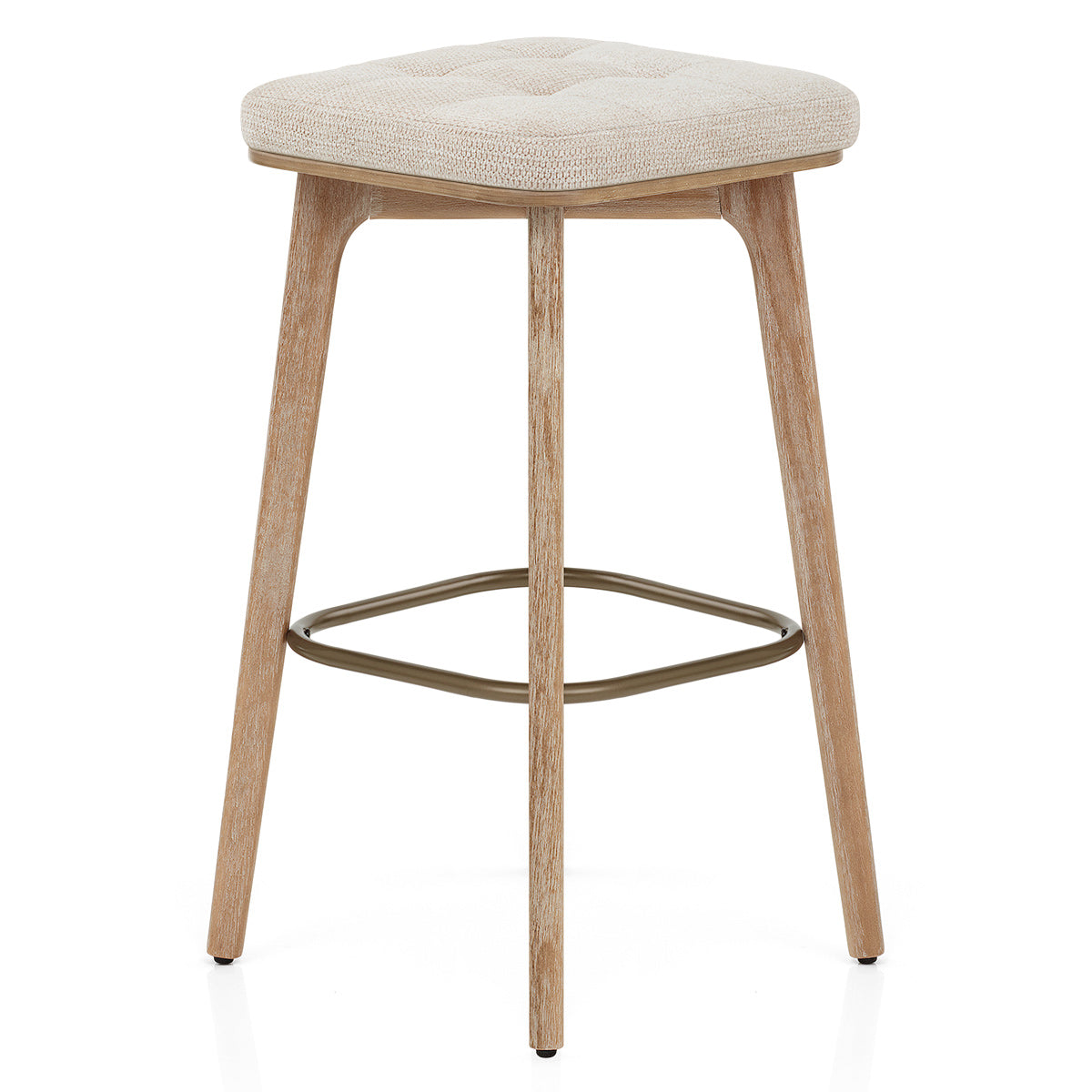 Sgabello Tessuto Legno - Malmo Crema
